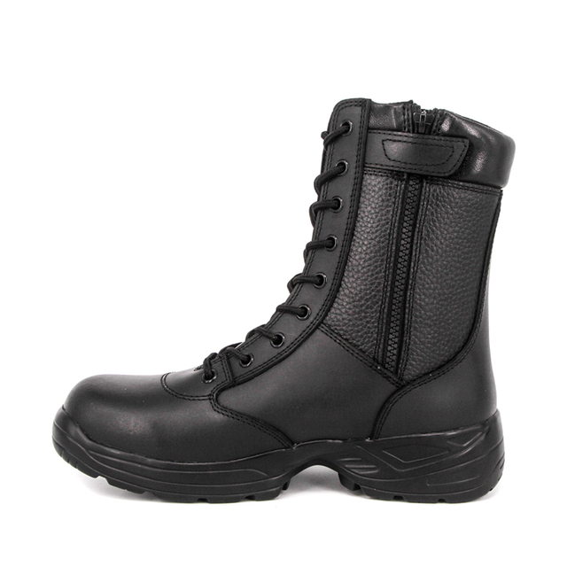Bottes en cuir complet tactique à zip à zip 6216