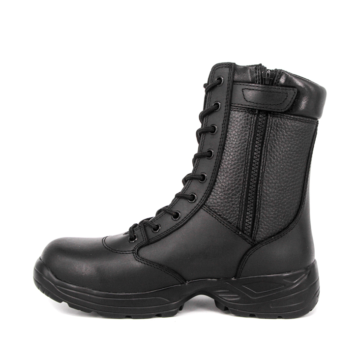 Bottes en cuir complet tactique à zip à zip 6216