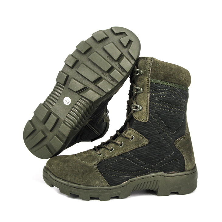 Bottes de désert militaire à fermeture éclair confortable vert olive 7282
