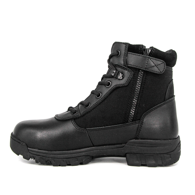 Boots tactiques en cuir de police noire 4112