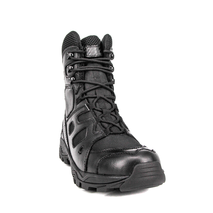 Bottes tactiques militaires en cuir noir en gros 4277