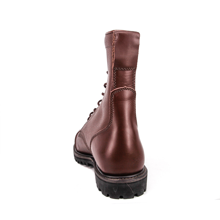 Couleur marron de combat militaire dans les bottes en cuir complet de l'armée 6208