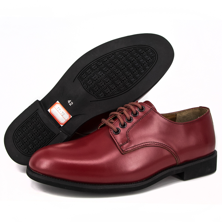 Prix ​​pas cher homme rouge brun vache en cuir chaussures de bureau militaire 1242