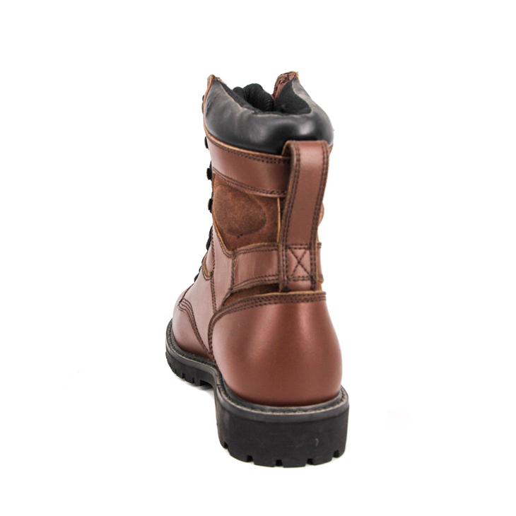 Bottes en cuir complet militaire de la cheville féminine 6274