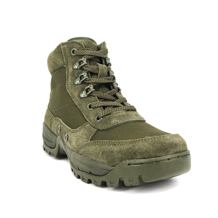 Bottes de désert de l'armée verte en daim 7102