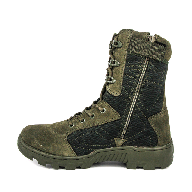 Bottes de désert militaire à fermeture éclair confortable vert olive 7282