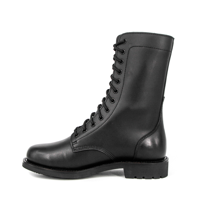 Bottes de cuir authentique noir de l'armée masculine 6276