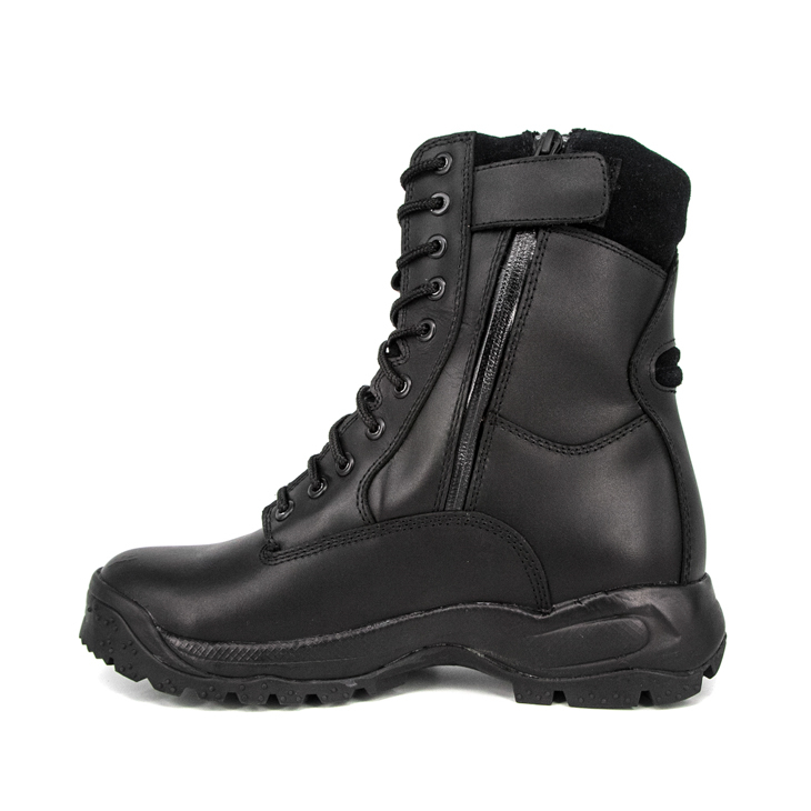 Combat de combat Boots en cuir complet en cuir noir étanche durable 6237