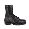 Bottes de cuir en cuir complet de combat noir.