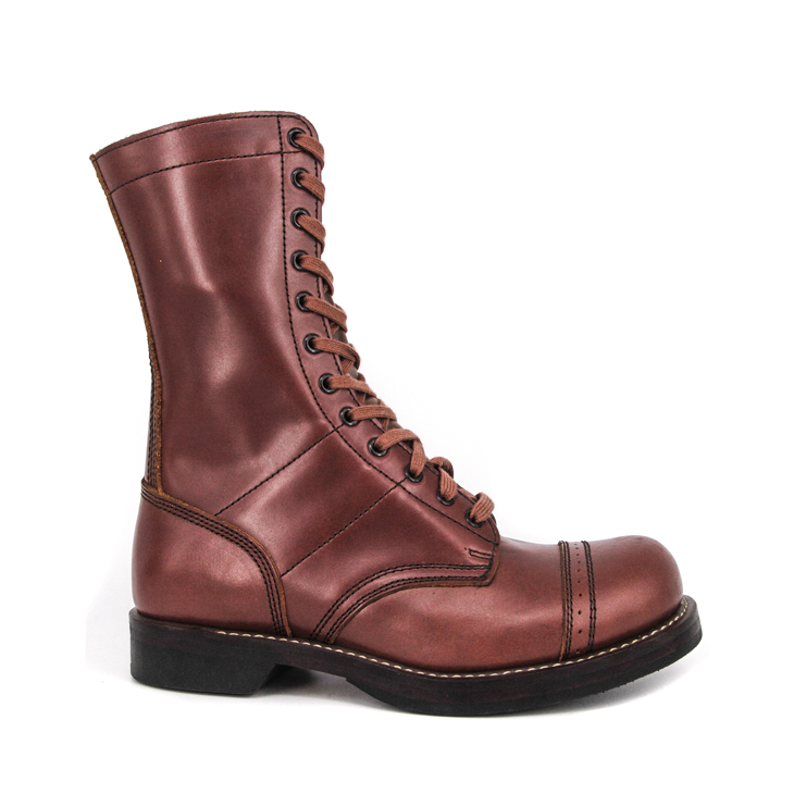 Bottes en cuir tactique brun rouge 6213