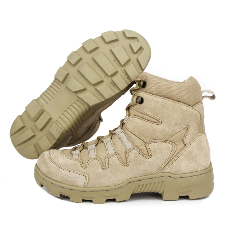 Bottes de désert en cuir kaki de mode 7106