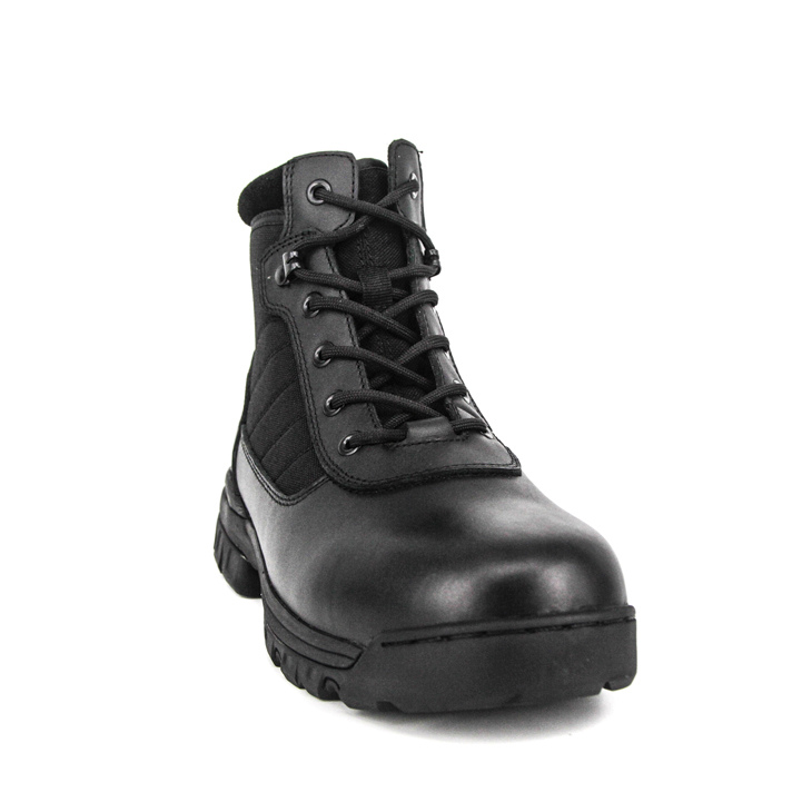 Boots tactiques en cuir de police noire 4112