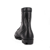 Bottes de cuir en cuir complet de combat noir.