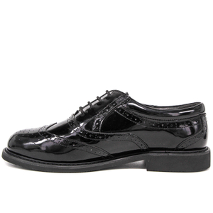 Chaussures de bureau militaire brillant noir brillant 1282