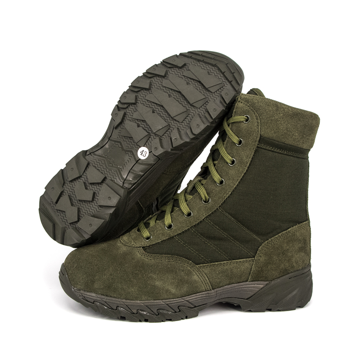Bottes de désert en cuir zip-zip olive 7254