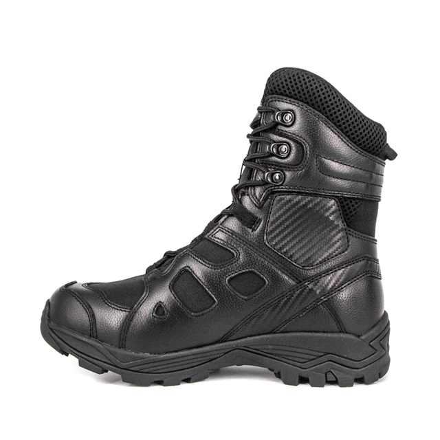 Bottes tactiques militaires en cuir noir en gros 4277