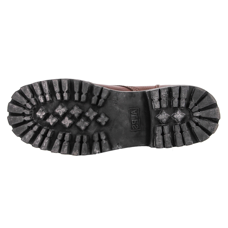 Couleur marron de combat militaire dans les bottes en cuir complet de l'armée 6208