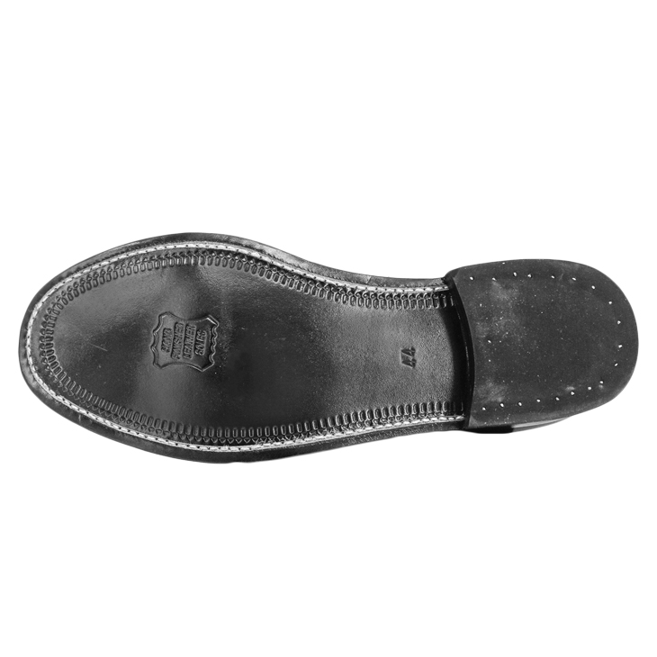 Type de cheville en cuir noir Slip résistant en caoutchouc Sole Chaussures de bureau 1247