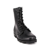 Bottes de cuir en cuir complet de combat noir.