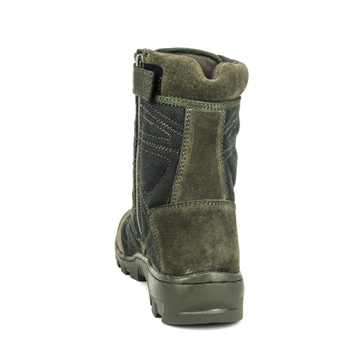 Bottes de désert militaire à fermeture éclair confortable vert olive 7282