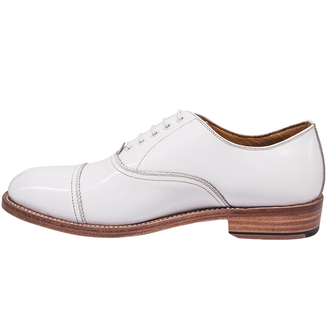 Chaussures de bureau des hommes blancs brillant 1255