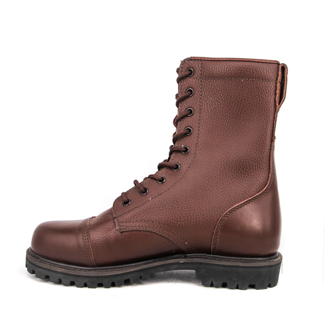 Couleur marron de combat militaire dans les bottes en cuir complet de l'armée 6208