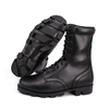 Bottes de cuir en cuir complet de combat noir.