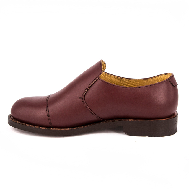 Chaussures de bureau brun rouge à talons bas vintage 1218
