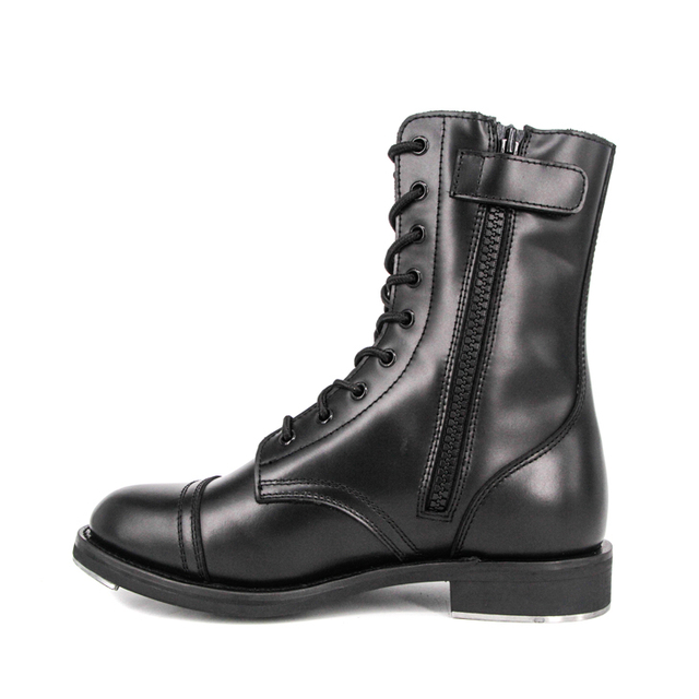 Boots en cuir complet de zipper zipper australien haut brillant 6284