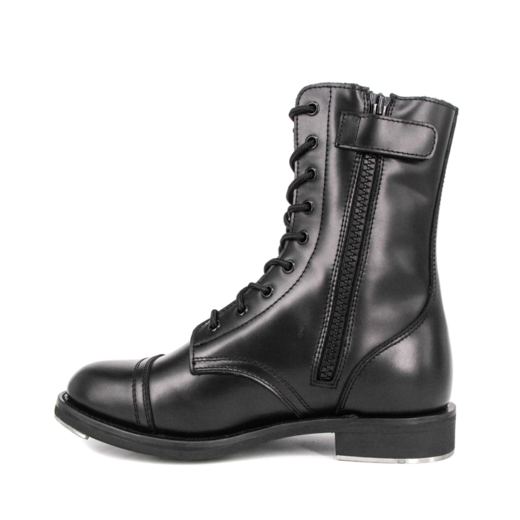 Boots en cuir complet de zipper zipper australien haut brillant 6284