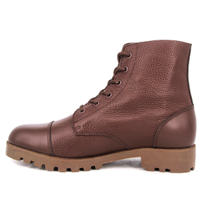Bottes en cuir en cuir complet de grain de l'armée brun rouge 6107