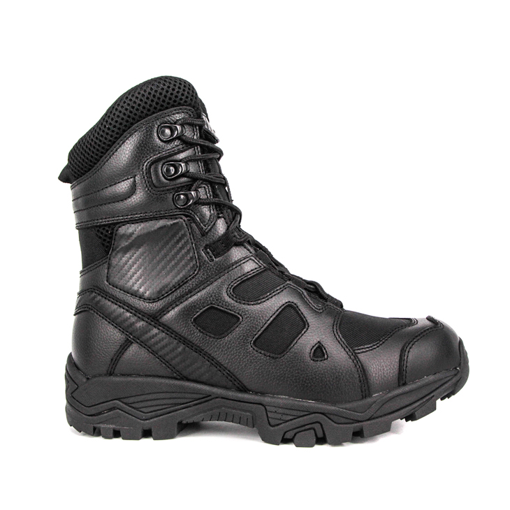 Bottes tactiques militaires en cuir noir en gros 4277