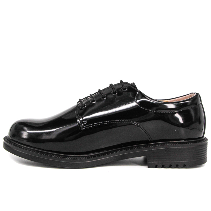 Uniform Chaussures de bureau de police en cuir brevet en gros 1281