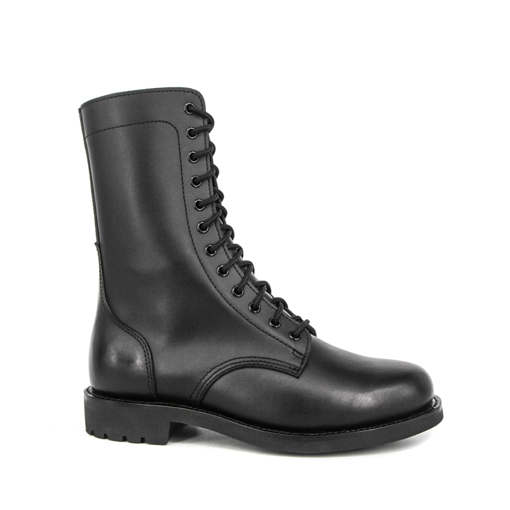 Bottes de cuir authentique noir de l'armée masculine 6276