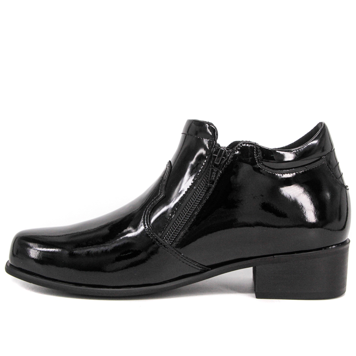 Chaussures de bureau brillantes en cuir bas brevet à talon 1113