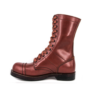 Bottes en cuir tactique brun rouge 6213