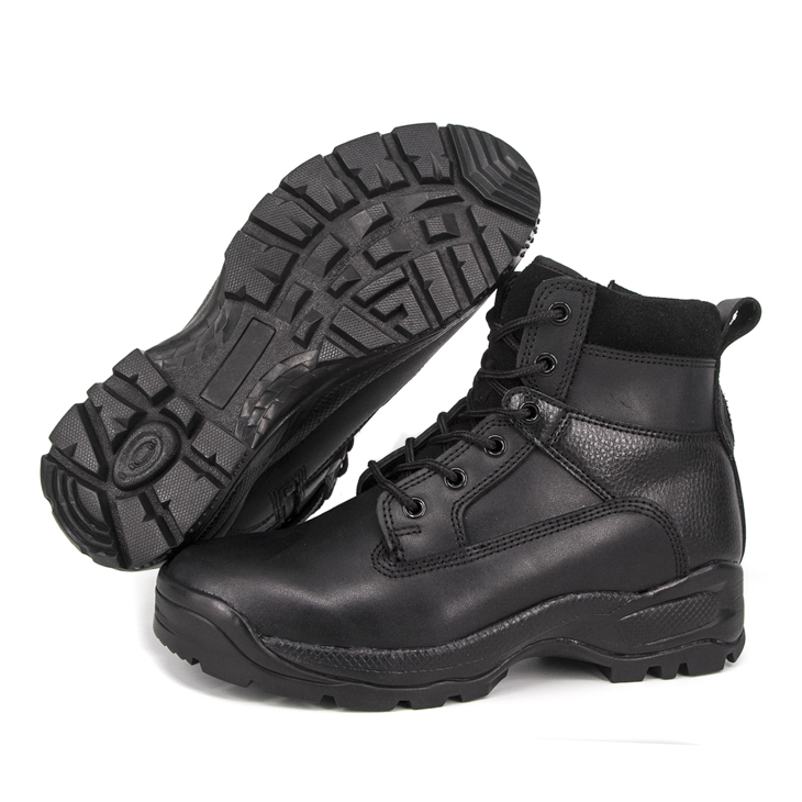 Rechercheur Boots en cuir complet noir étanche 6110