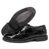 Chaussures de bureau militaire brillant noir brillant 1282