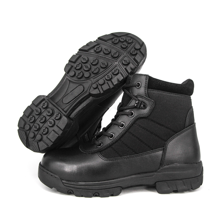 Boots tactiques en cuir de police noire 4112
