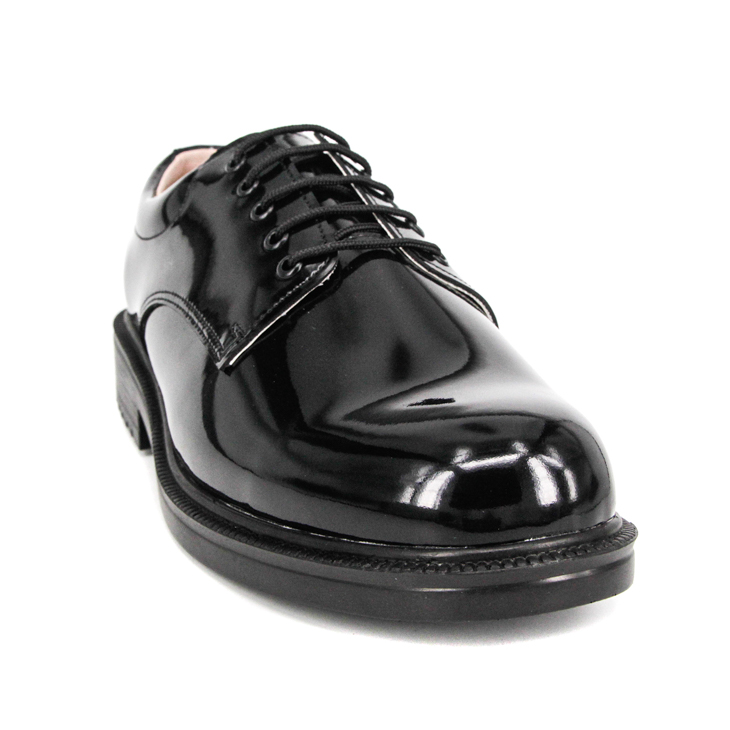 Uniform Chaussures de bureau de police en cuir brevet en gros 1281