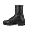 Bottes de cuir en cuir complet de combat noir.