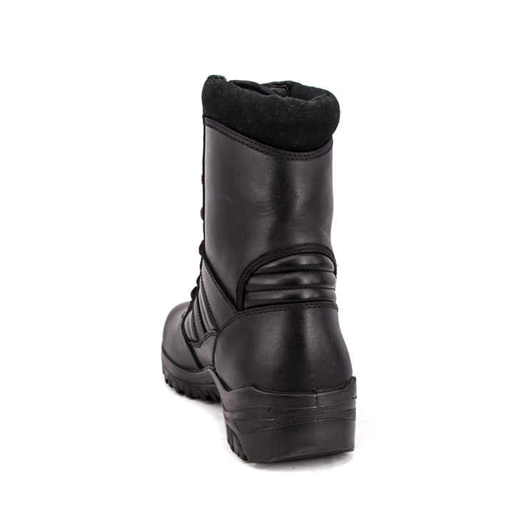 Combatter les bottes en cuir complet en cuir tactique en noir tactique durable 6234