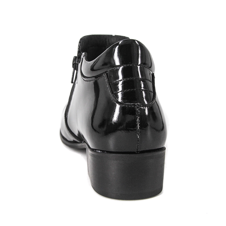 Chaussures de bureau brillantes en cuir bas brevet à talon 1113