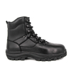Bottes en cuir de combat de la police noire de la cheville 6105