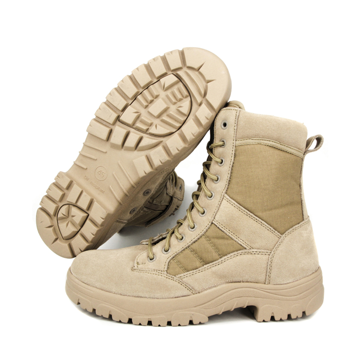 Bottes de désert militaire de couleur de couleur de sable 