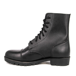 Boots en cuir militaire du bureau des hommes noirs 6120