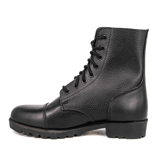 Boots en cuir militaire du bureau des hommes noirs 6120
