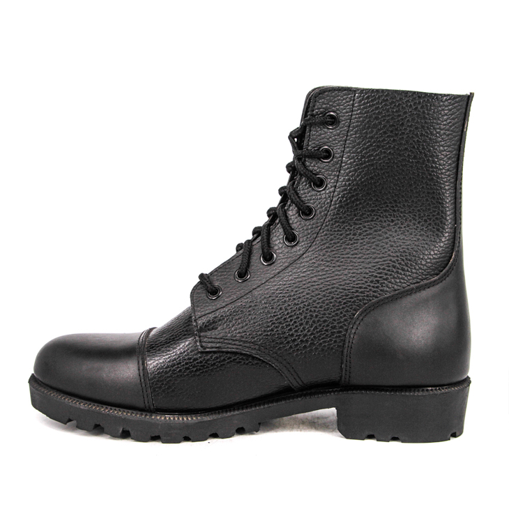 Boots en cuir militaire du bureau des hommes noirs 6120