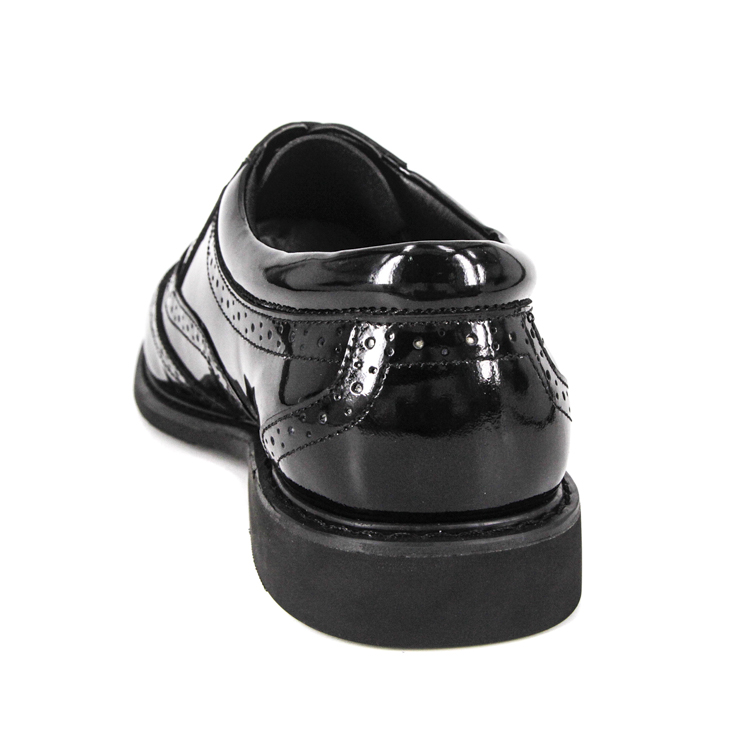 Chaussures de bureau militaire brillant noir brillant 1282