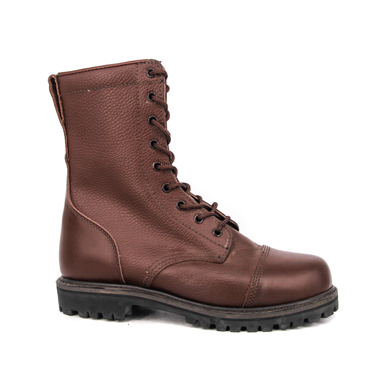 Couleur marron de combat militaire dans les bottes en cuir complet de l'armée 6208